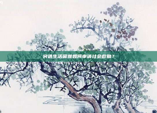 突遇生活困难如何申请社会救助?