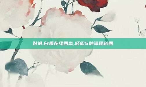 对讲:白条在线回款,轻松5种流程秒回