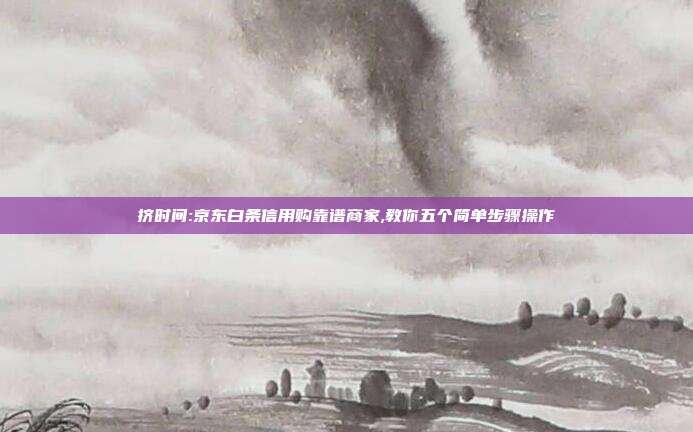 挤时间:京东白条信用购靠谱商家,教你五个简单步骤操作
