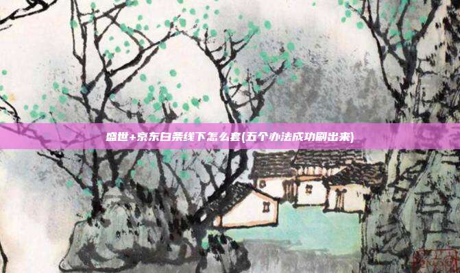 盛世+京东白条线下怎么套(五个办法成功刷出来)