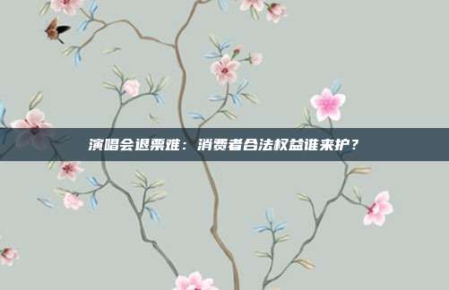 演唱会退票难:消费者合法权益谁来护?