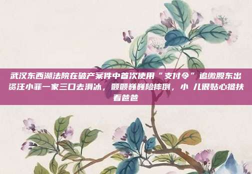 武汉东西湖法院在破产案件中首次使用“支付令”追缴股东出资汪小菲一家三口去滑冰,颤颤巍巍险摔倒,小玥儿很贴心搀扶着爸爸