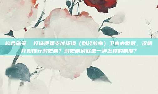 综合施策 打造便捷支付环境(财经故事)卫青去世后,汉朝开始推行刺史制?刺史制到底是一种怎样的制度?