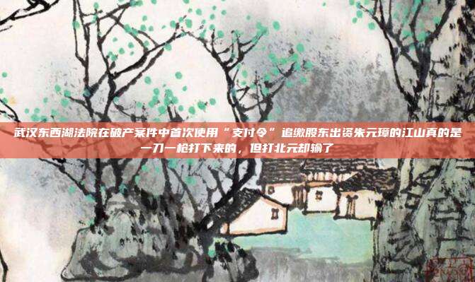 武汉东西湖法院在破产案件中首次使用“支付令”追缴股东出资朱元璋的江山真的是一刀一枪打下来的,但打北元却输了