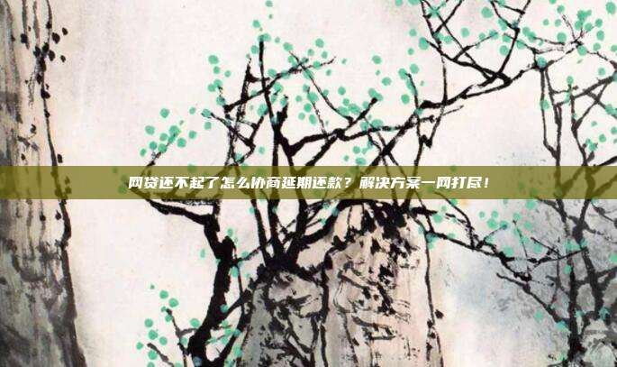 网贷还不起了怎么协商延期还款?解决方案一网打尽!