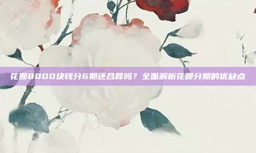 花呗8000块钱分6期还合算吗？全面解析花呗分期的优缺点