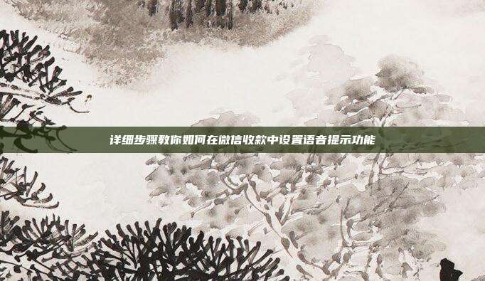 详细步骤教你如何在微信收款中设置语音提示功能